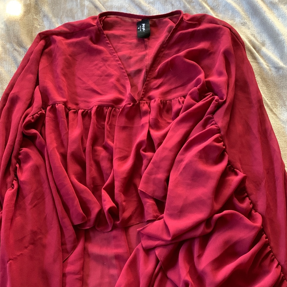 Nasty Gal Burgundy Flowy Top